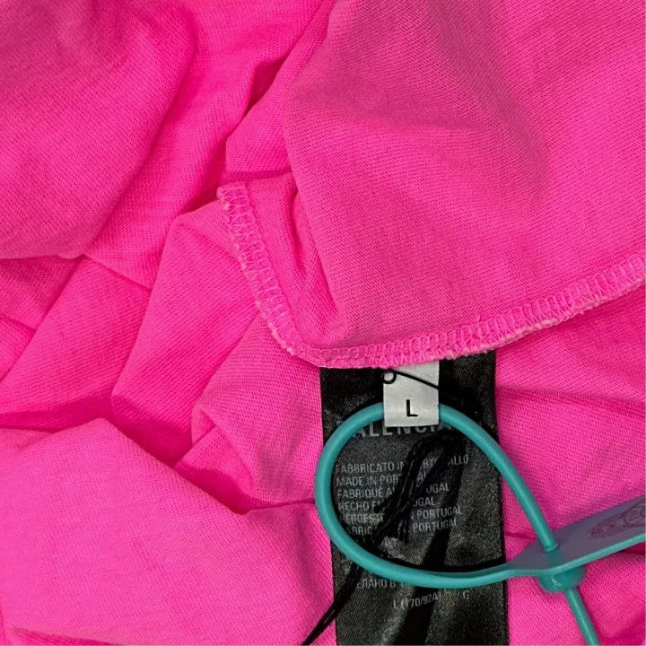 Balenciaga Balenciaga SS22 Pink Printed T-Shirt for Women 0079 Size L / US 10 / IT 46 - 2 Thumbnail