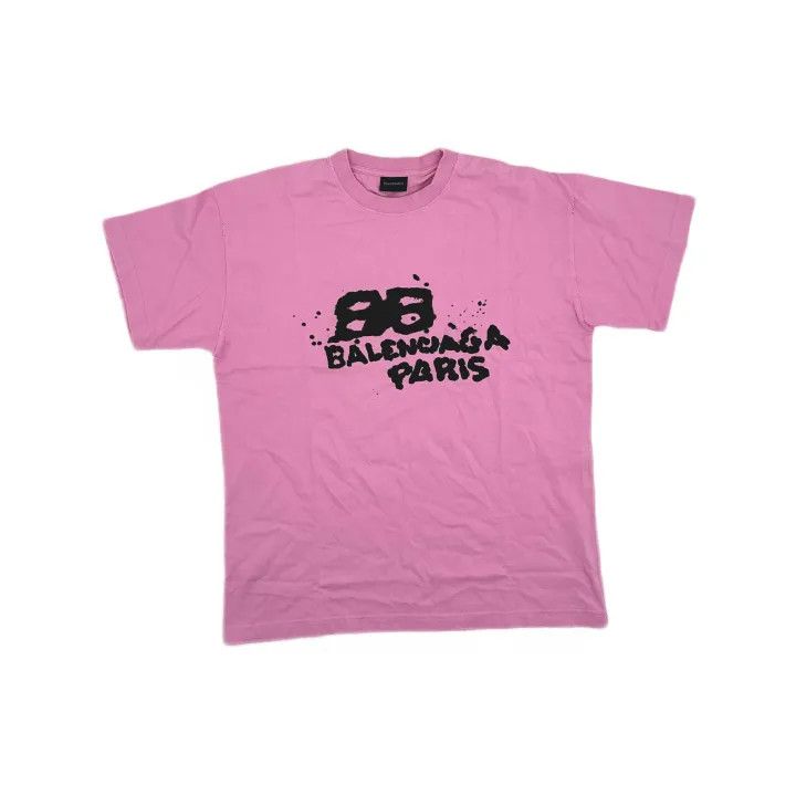 Balenciaga Balenciaga Pink Hand Drawn Logo T-Shirt 0079 Size M / US 6-8 / IT 42-44 - 2 Thumbnail