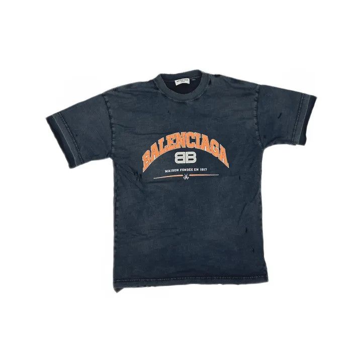 Balenciaga Balenciaga SS22 Vintage Logo Black T-Shirt 0079 Size S / US 4 / IT 40 - 2 Thumbnail