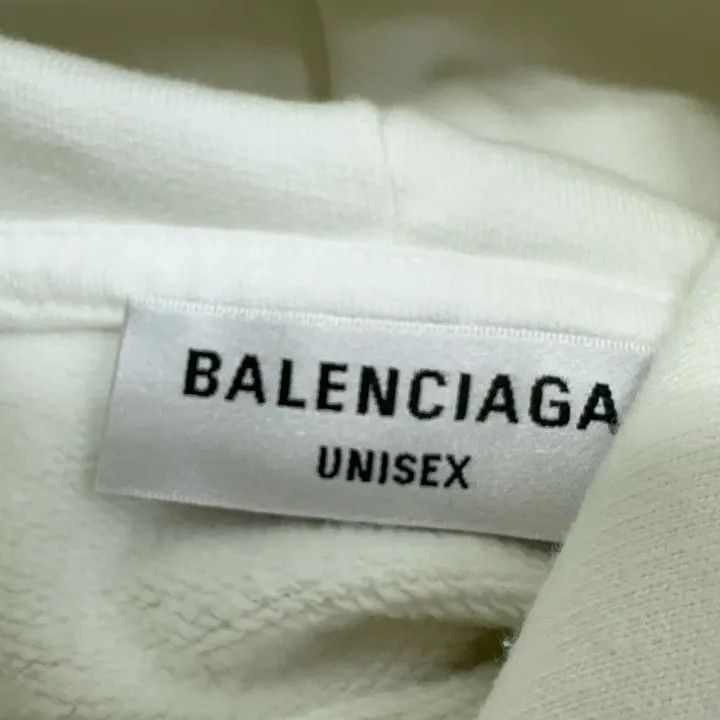 Balenciaga Balenciaga Women's FW22 Logo Hoodie in White 0079 Size L / US 10 / IT 46 - 3 Thumbnail