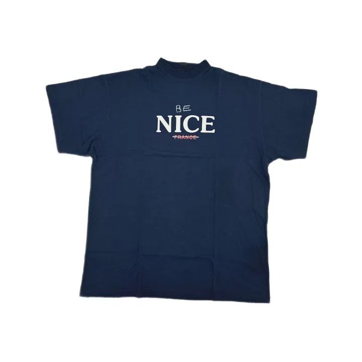 Balenciaga Balenciaga Blue Short Sleeve High Neck T-Shirt 0079 Size S / US 4 / IT 40 - 2 Thumbnail