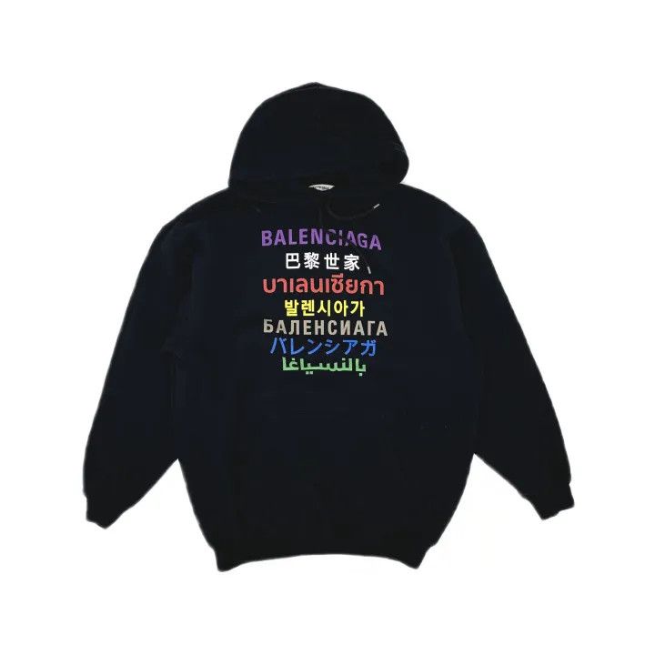 Balenciaga Balenciaga Black Graphic Hoodie for Women 0079 Size S / US 4 / IT 40 - 2 Thumbnail