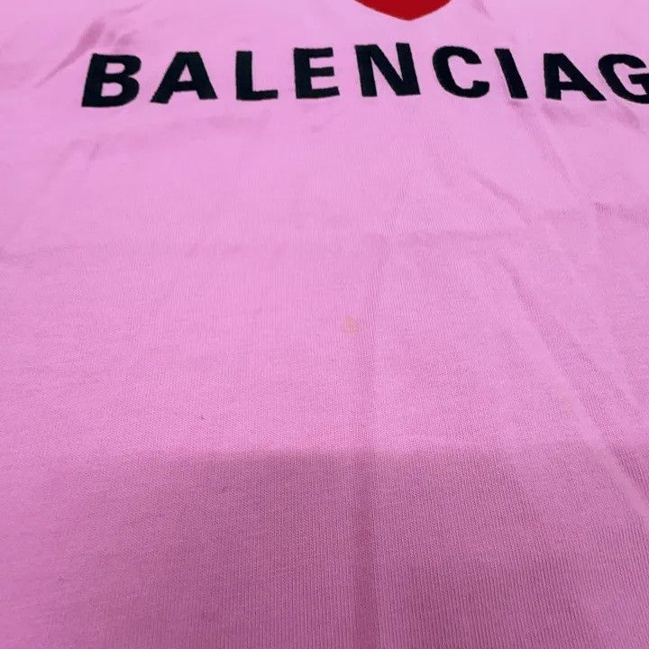 Balenciaga Balenciaga Pink Heart Logo T-Shirt 0079 Size S / US 4 / IT 40 - 8 Thumbnail
