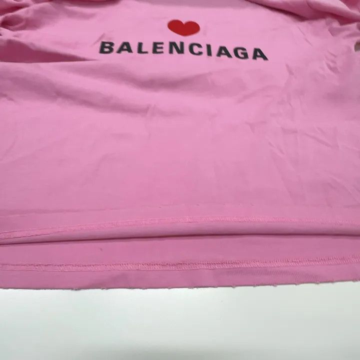 Balenciaga Balenciaga Pink Heart Logo T-Shirt 0079 Size S / US 4 / IT 40 - 9 Thumbnail