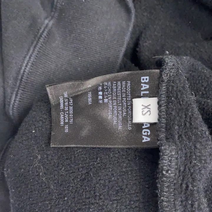 Balenciaga Balenciaga Women's Hooded Graphic Sweatshirt in Black 0079 Size XS / US 0-2 / IT 36-38 - 3 Thumbnail
