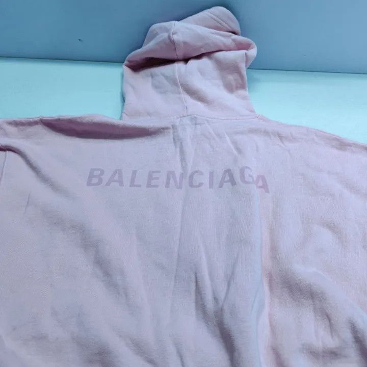 Balenciaga Balenciaga Oversized Logo Hooded Sweatshirt Pink 0079 Size XS / US 0-2 / IT 36-38 - 7 Thumbnail