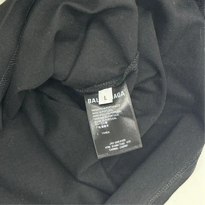 Balenciaga Balenciaga Black Logo Print Short Sleeve T-Shirt 0079 Size L / US 10 / IT 46 - 3 Thumbnail