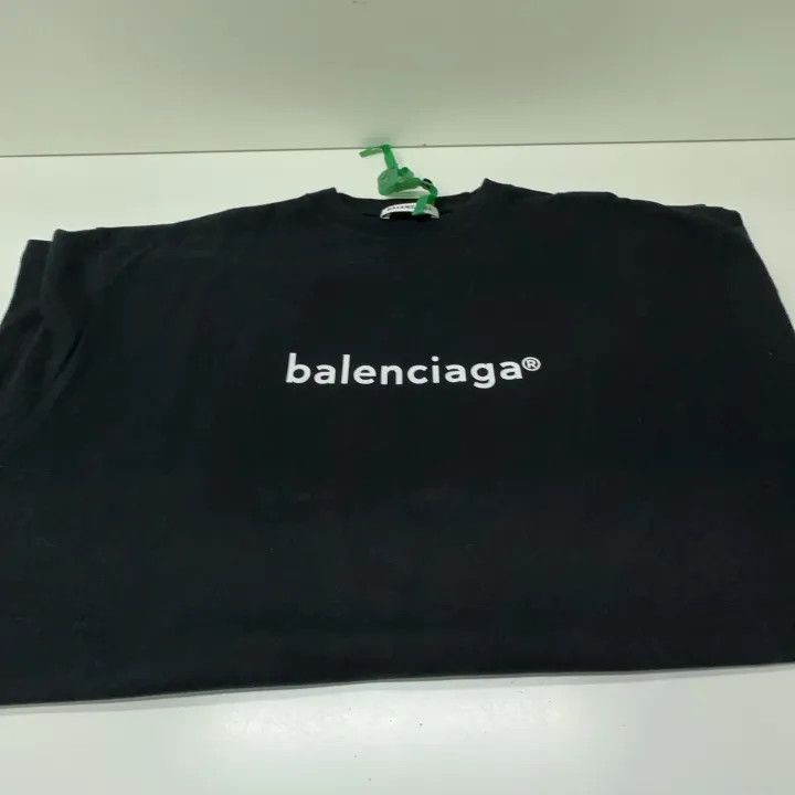 Balenciaga Balenciaga Black Logo Print Short Sleeve Tee 0079 Size S / US 4 / IT 40 - 4 Thumbnail