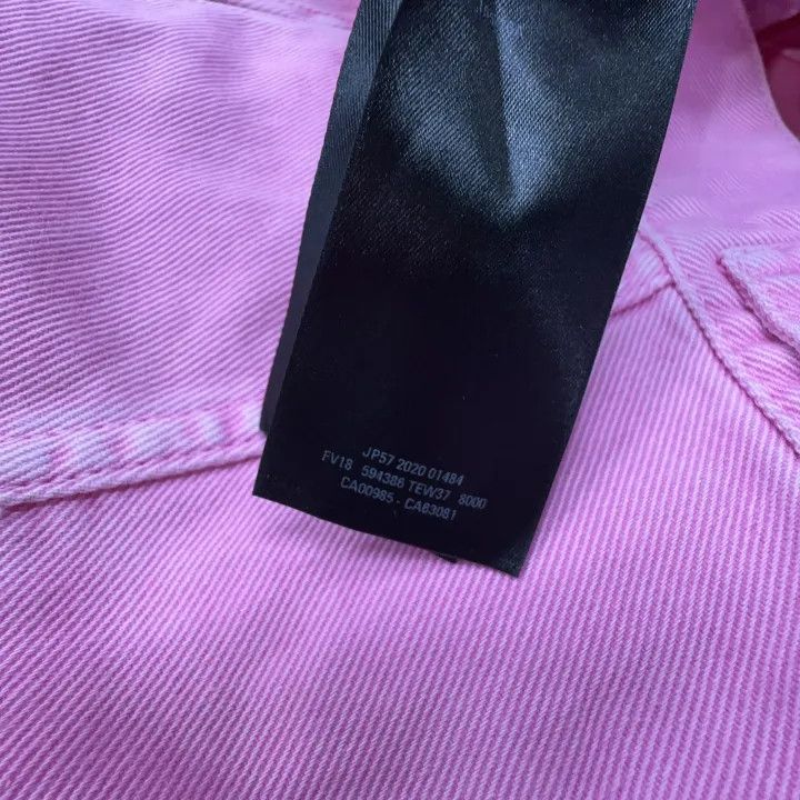 Balenciaga Balenciaga Pink Logo Denim Jacket for Women 0079 Size XS / US 0-2 / IT 36-38 - 4 Thumbnail
