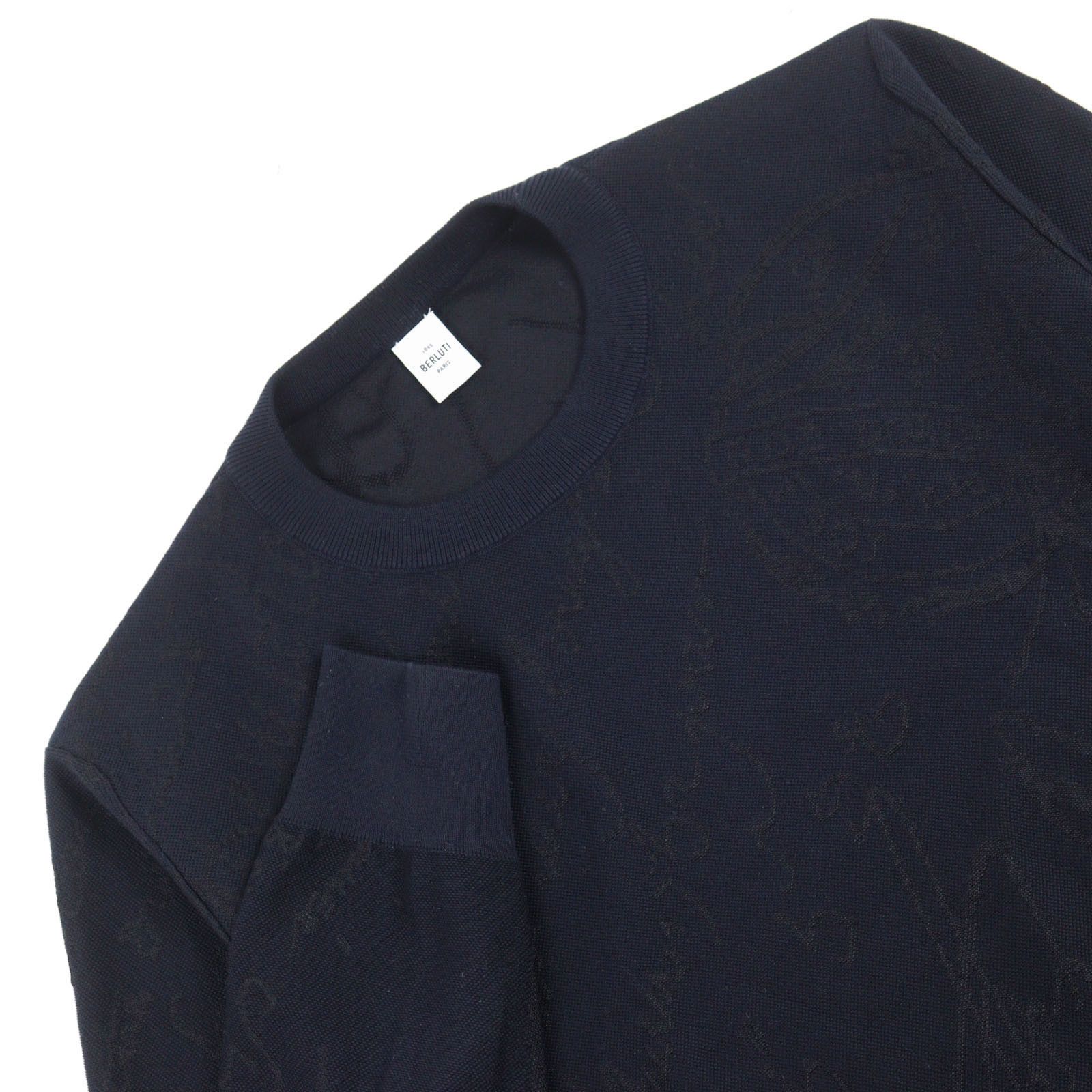 Other Other Berluti Calligraphy Knit Wool Crew Neck Sweater Others Tops R24KRL150YWCC Size ONE SIZE - 2 Thumbnail