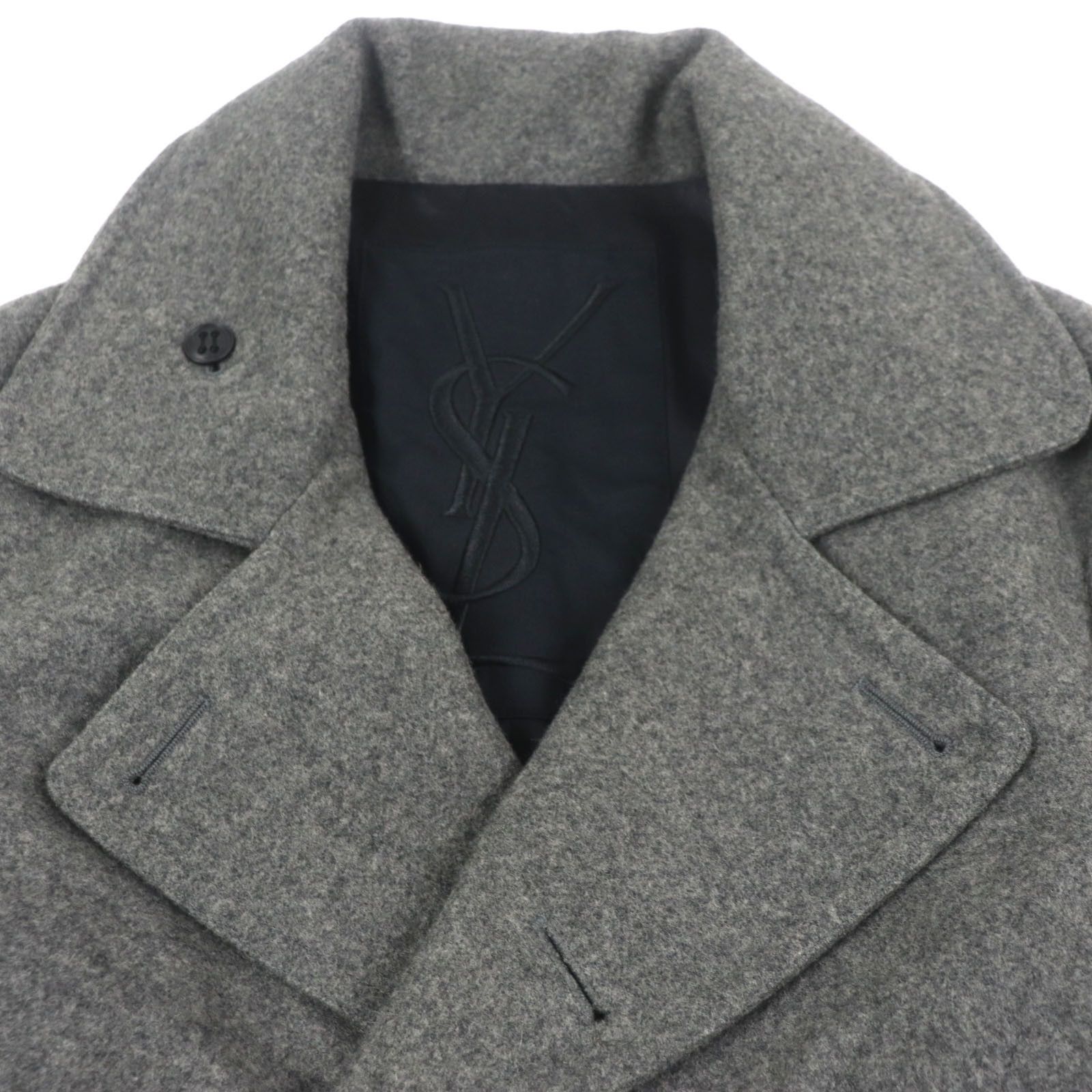 Yves Saint Laurent Yves Saint Laurent Yves Saint Laurent Pea Coat Wool Coat Cotton Outerwear Size ONE SIZE - 2 Thumbnail