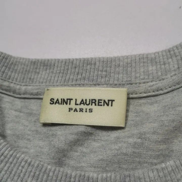 Saint Laurent Paris Saint Laurent Gray Logo Print Short Sleeve T-Shirt 0079 Size XS / US 0-2 / IT 36-38 - 3 Thumbnail