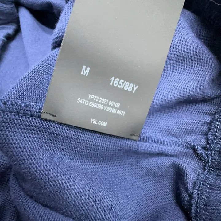Saint Laurent Paris Saint Laurent Blue Graphic Cotton T-Shirt 0079 Size M / US 6-8 / IT 42-44 - 4 Thumbnail