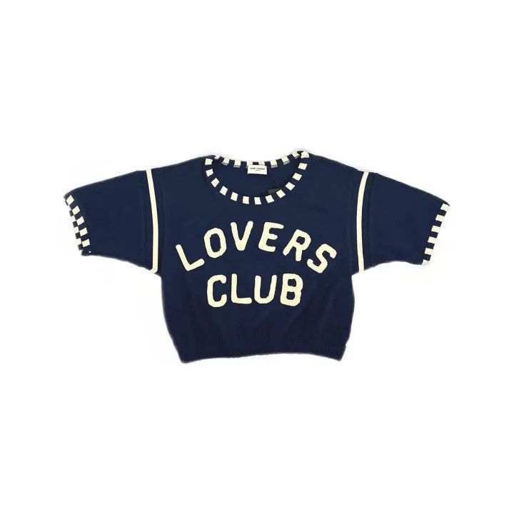 Saint Laurent Paris Saint Laurent Blue Graphic Cotton T-Shirt 0079 Size M / US 6-8 / IT 42-44 - 2 Thumbnail