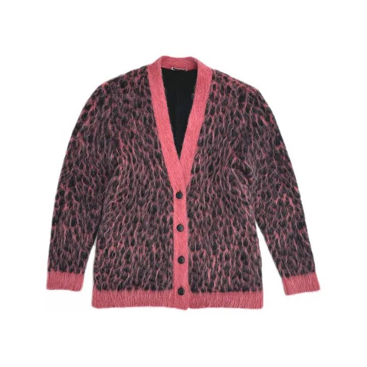 Saint Laurent Paris Saint Laurent Pink Leopard Print Cardigan 0079 Size XS / US 0-2 / IT 36-38 - 2 Thumbnail