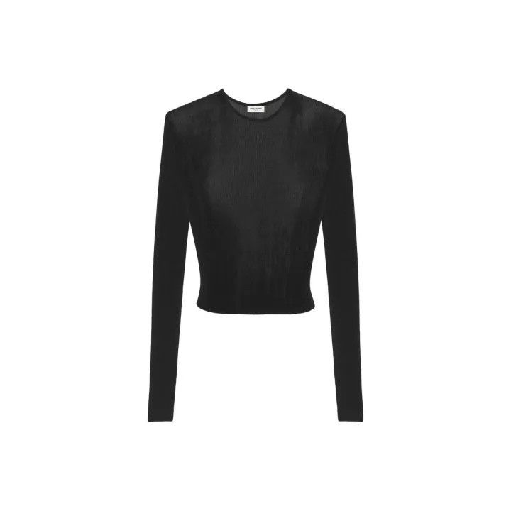 Saint Laurent Paris Saint Laurent Black Long Sleeve Knit Top 0079 Size M / US 6-8 / IT 42-44 - 2 Thumbnail