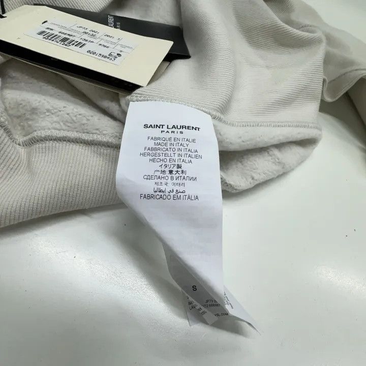Saint Laurent Paris Saint Laurent Logo Print White Sweatshirt 0079 Size S / US 4 / IT 40 - 6 Thumbnail
