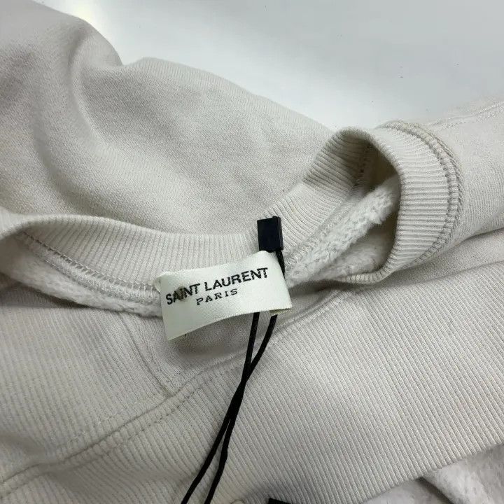 Saint Laurent Paris Saint Laurent Logo Print White Sweatshirt 0079 Size S / US 4 / IT 40 - 5 Thumbnail