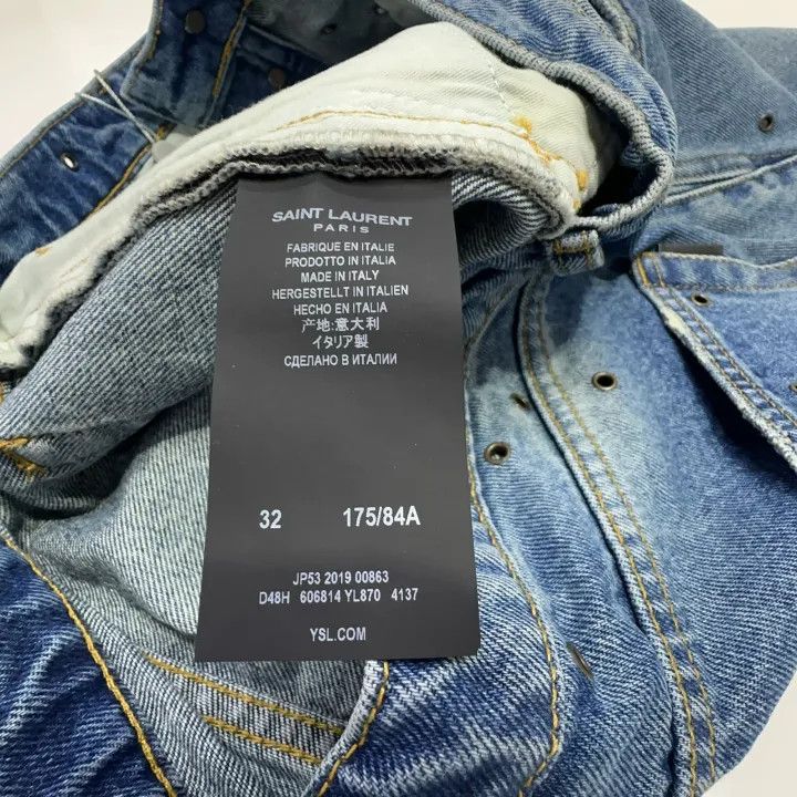 Saint Laurent Paris Saint Laurent Blue Distressed Denim Shorts 0079 Size 32" / US 10 / IT 46 - 4 Thumbnail