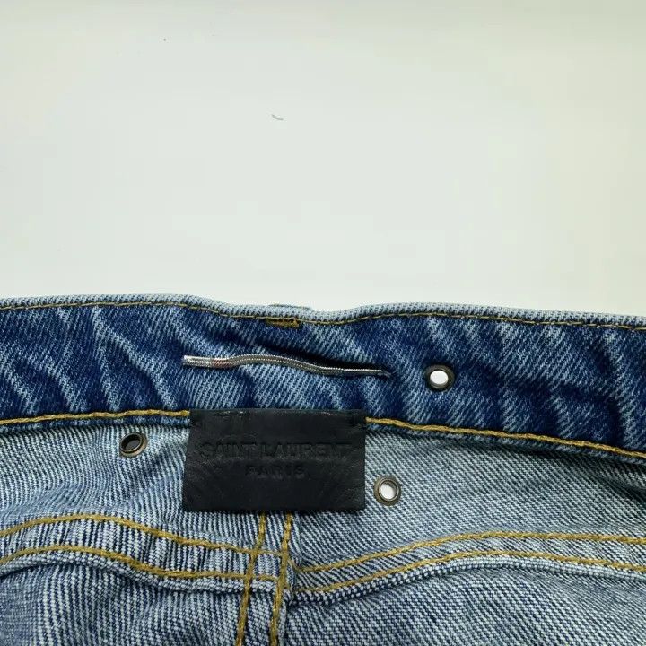 Saint Laurent Paris Saint Laurent Blue Distressed Denim Shorts 0079 Size 32" / US 10 / IT 46 - 5 Thumbnail