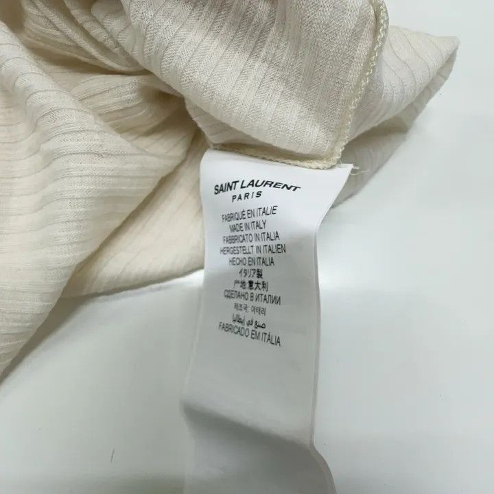 Saint Laurent Paris Saint Laurent Beige Logo Embroidered Tank Top 0079 Size M / US 6-8 / IT 42-44 - 7 Thumbnail