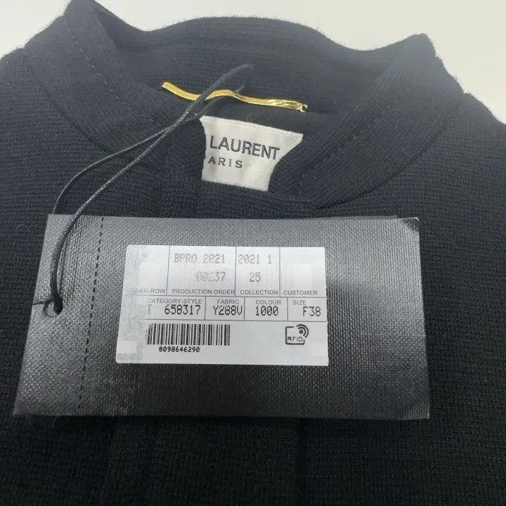 Saint Laurent Paris Saint Laurent Black Long Sleeve Dress 0079 Size M / US 6-8 / IT 42-44 - 4 Thumbnail