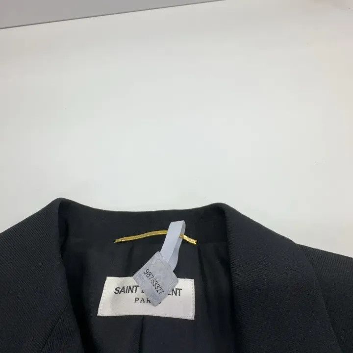 Saint Laurent Paris Saint Laurent Black Slim Fit Blazer 0079 Size S / US 4 / IT 40 - 4 Thumbnail