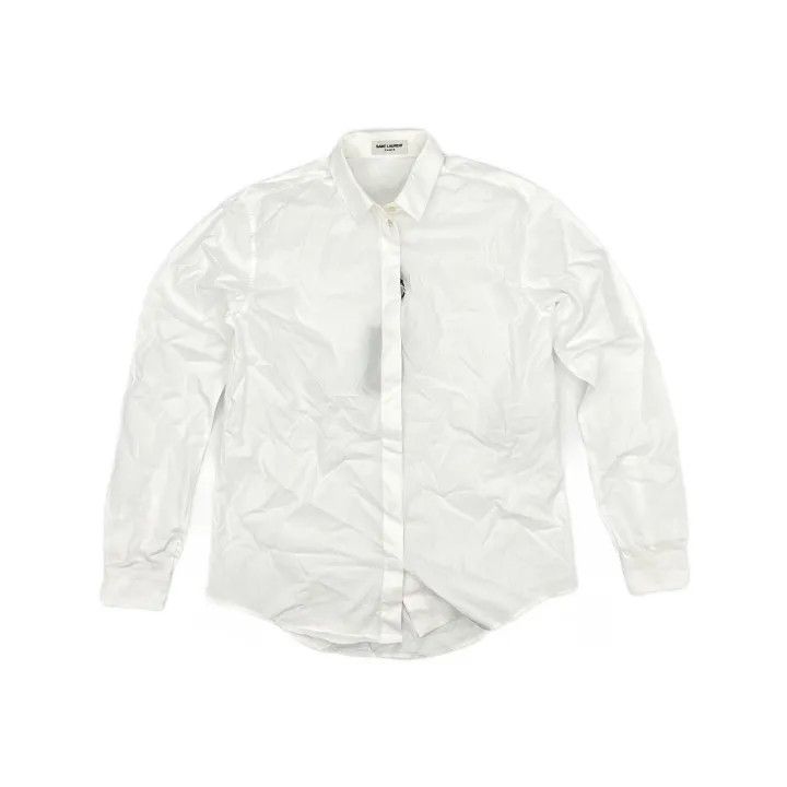 Saint Laurent Paris Saint Laurent Silk Crepe Long Sleeve Shirt 0079 Size S / US 4 / IT 40 - 2 Thumbnail