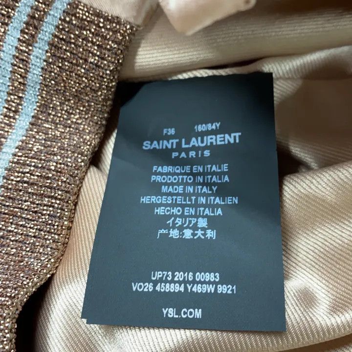 Saint Laurent Paris Saint Laurent Pink Striped Baseball Jacket 0079 Size S / US 4 / IT 40 - 5 Thumbnail