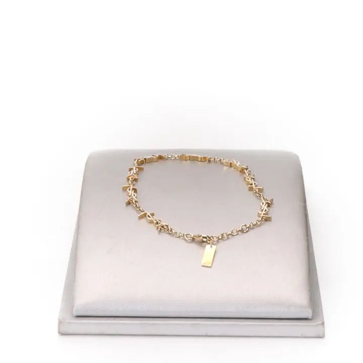 Saint Laurent Paris Saint Laurent Gold Logo Charm Bracelet 0079 Size ONE SIZE - 2 Thumbnail