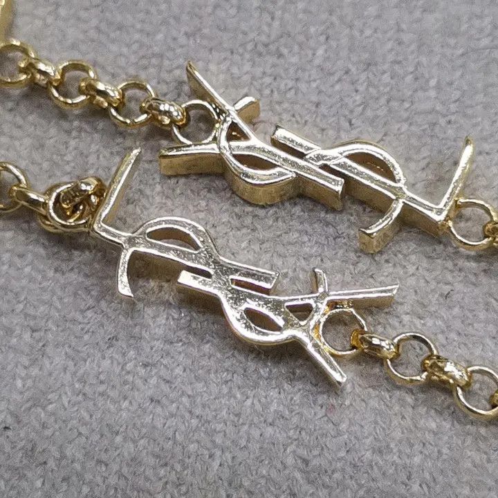 Saint Laurent Paris Saint Laurent Gold Logo Charm Bracelet 0079 Size ONE SIZE - 4 Thumbnail