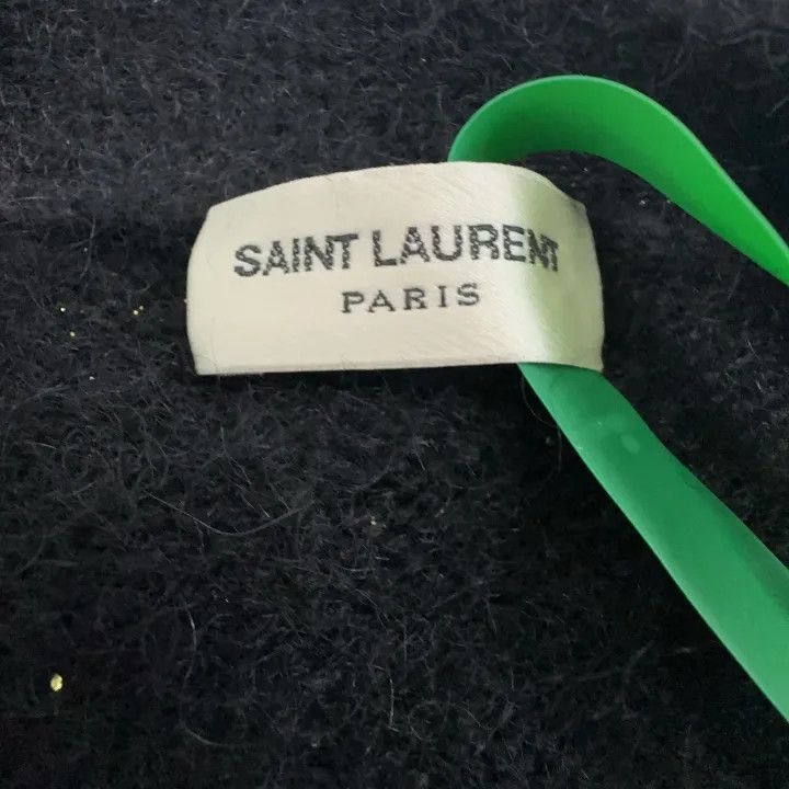 Saint Laurent Paris Saint Laurent Black Sequin V-Neck Sweater 0079 Size S / US 4 / IT 40 - 4 Thumbnail