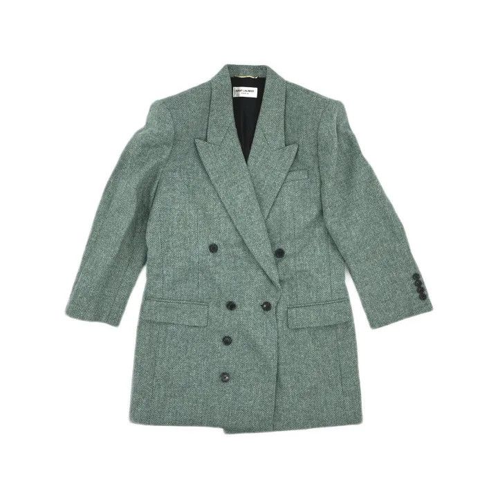 Saint Laurent Paris Saint Laurent Green Double-Breasted Blazer 0079 Size M / US 6-8 / IT 42-44 - 2 Thumbnail
