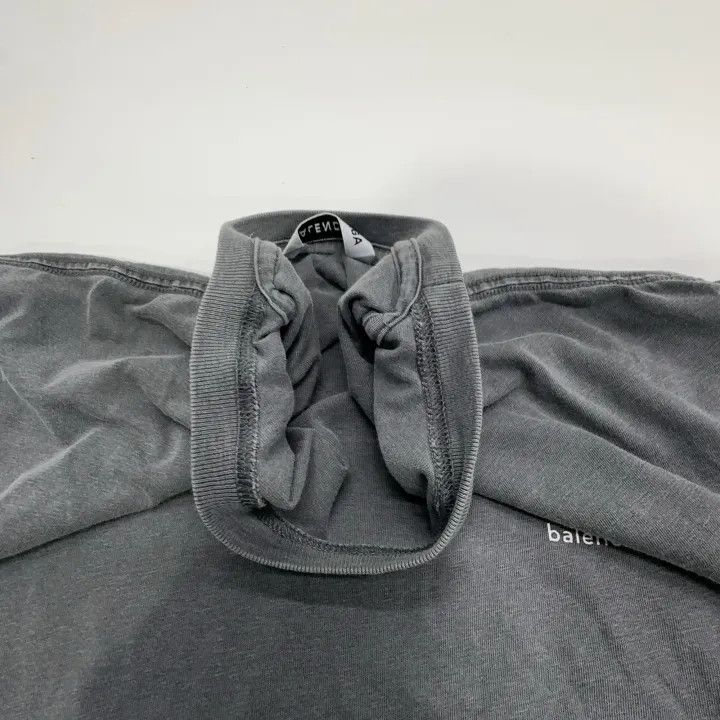 Balenciaga Balenciaga Gray Logo Print Short Sleeve T-Shirt 0079 Size XS / US 0-2 / IT 36-38 - 7 Thumbnail