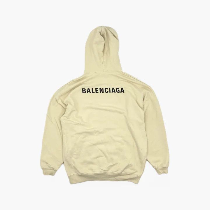 Balenciaga Balenciaga Ivory Logo Embroidered Long Sleeve Hoodie 0079 Size S / US 4 / IT 40 - 3 Thumbnail
