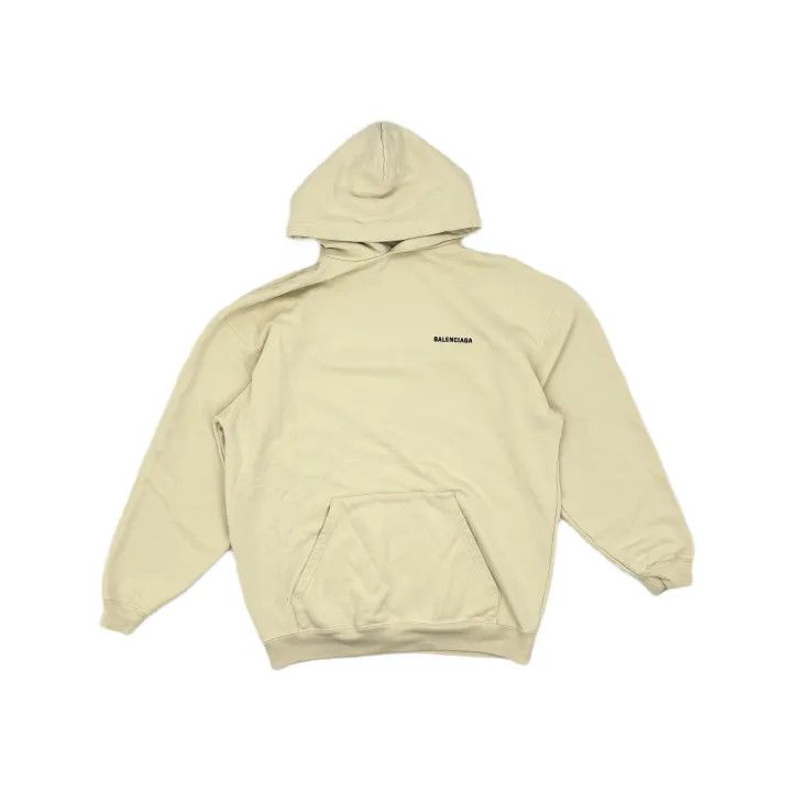 Balenciaga Balenciaga Ivory Logo Embroidered Long Sleeve Hoodie 0079 Size S / US 4 / IT 40 - 2 Thumbnail