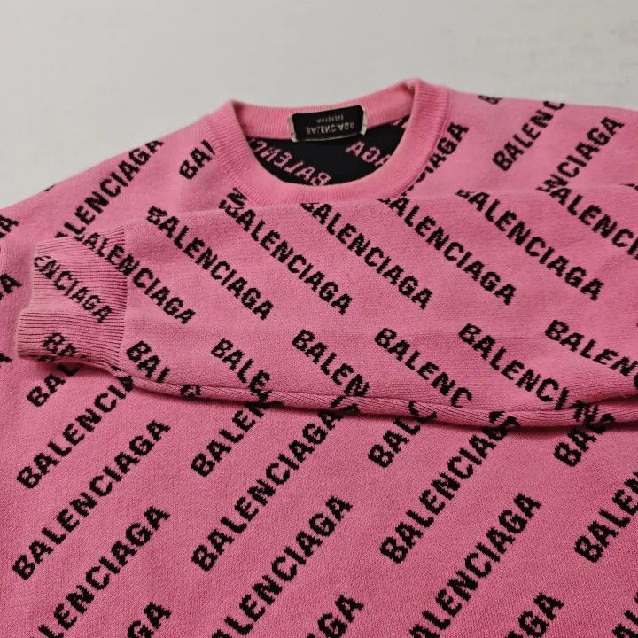 Balenciaga Balenciaga SS22 Pink Logo Sweater for Women 0079 Size XS / US 0-2 / IT 36-38 - 8 Thumbnail
