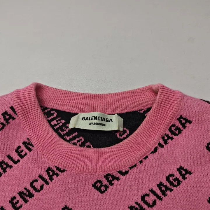 Balenciaga Balenciaga SS22 Pink Logo Sweater for Women 0079 Size XS / US 0-2 / IT 36-38 - 3 Thumbnail