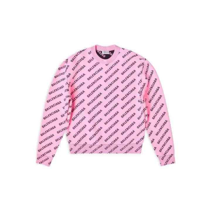 Balenciaga Balenciaga SS22 Pink Logo Sweater for Women 0079 Size XS / US 0-2 / IT 36-38 - 2 Thumbnail