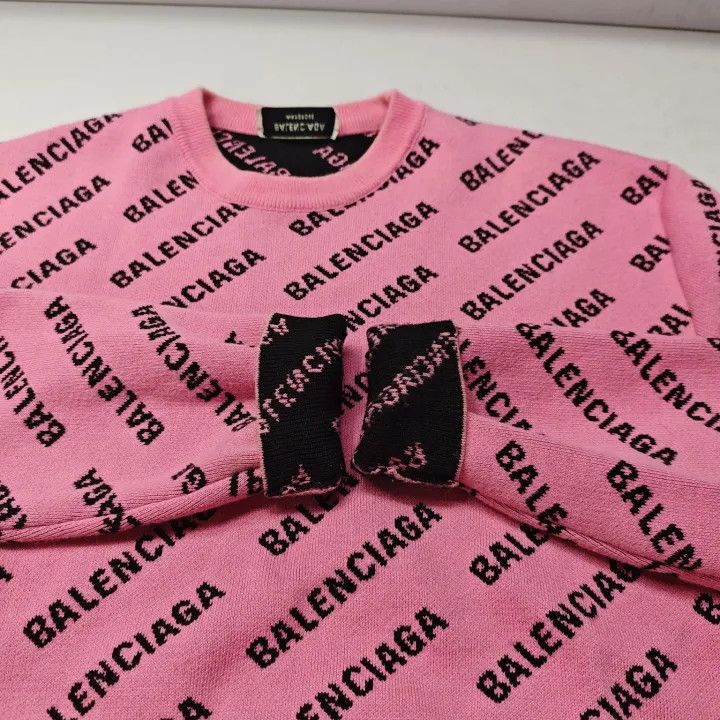 Balenciaga Balenciaga SS22 Pink Logo Sweater for Women 0079 Size XS / US 0-2 / IT 36-38 - 10 Thumbnail