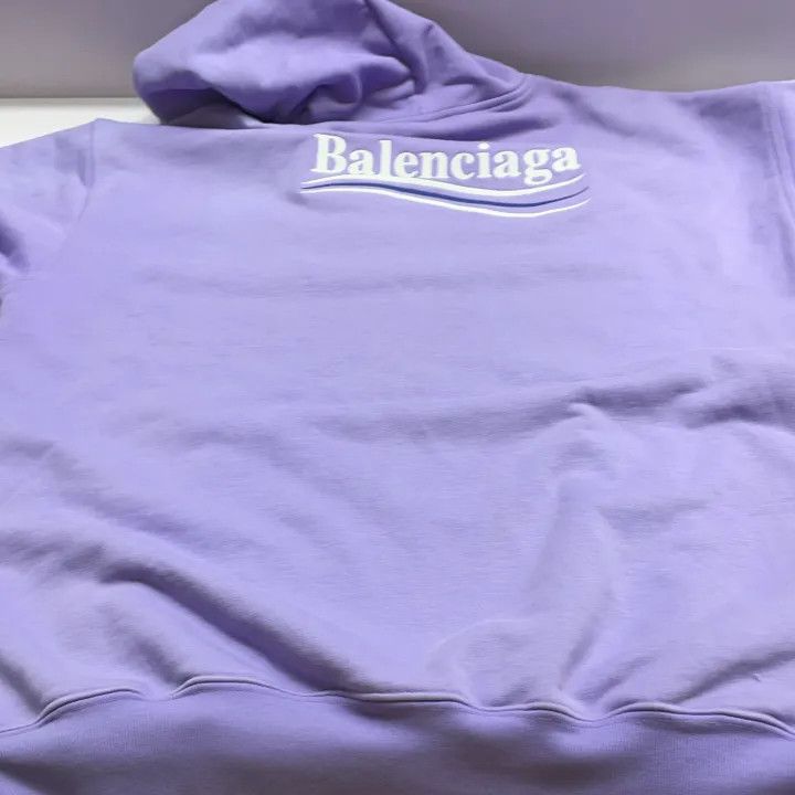 Balenciaga Balenciaga Logo Embroidered Purple Hoodie for Women 0079 Size M / US 6-8 / IT 42-44 - 17 Thumbnail