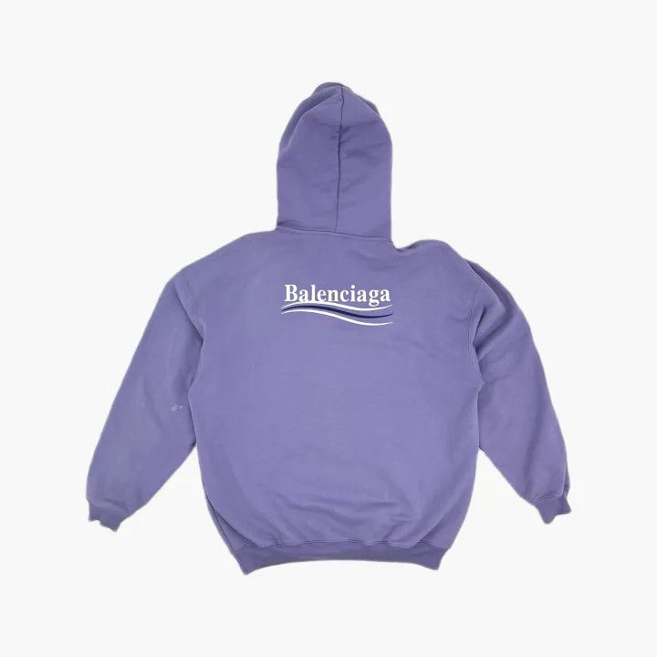 Balenciaga Balenciaga Logo Embroidered Purple Hoodie for Women 0079 Size M / US 6-8 / IT 42-44 - 3 Thumbnail