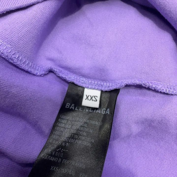 Balenciaga Balenciaga Purple Logo Print Short Sleeve T-Shirt 0079 Size XXS / US 00 / IT 34 - 5 Thumbnail