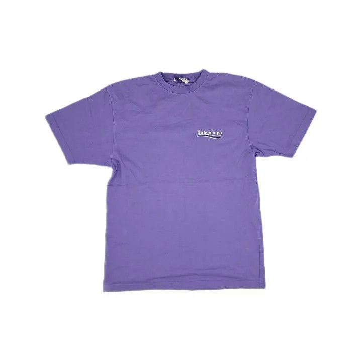 Balenciaga Balenciaga Purple Logo Print Short Sleeve T-Shirt 0079 Size XXS / US 00 / IT 34 - 2 Thumbnail