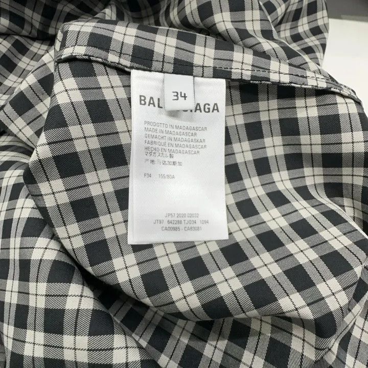 Balenciaga Balenciaga Black Checkered Bow Tie Blouse 0079 Size XS / US 0-2 / IT 36-38 - 5 Thumbnail