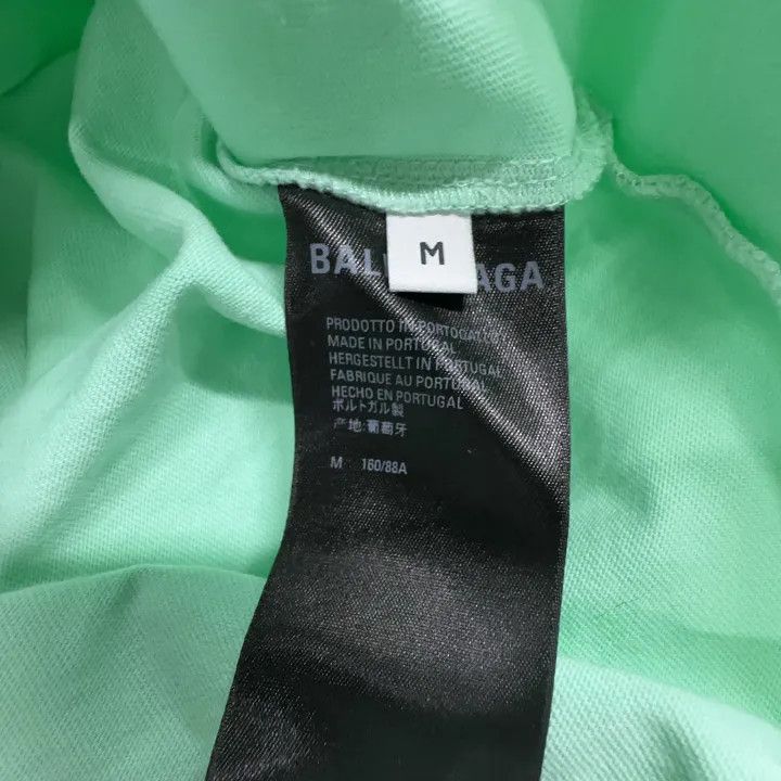 Balenciaga Balenciaga Mint Green Logo Embroidery Short Sleeve T-Shirt 0079 Size M / US 6-8 / IT 42-44 - 4 Thumbnail