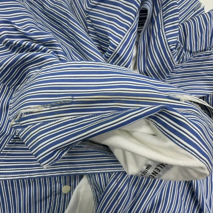 Balenciaga Balenciaga Blue Striped Destruction Shirt 0079 Size S / US 4 / IT 40 - 8 Thumbnail