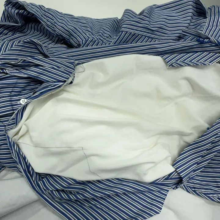 Balenciaga Balenciaga Blue Striped Destruction Shirt 0079 Size S / US 4 / IT 40 - 25 Thumbnail