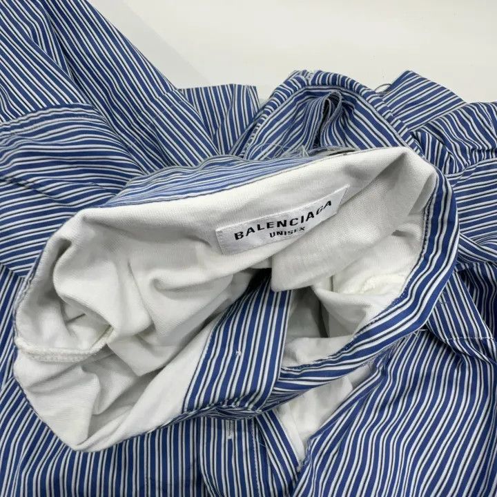 Balenciaga Balenciaga Blue Striped Destruction Shirt 0079 Size S / US 4 / IT 40 - 10 Thumbnail