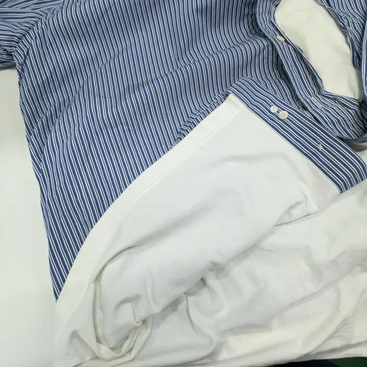 Balenciaga Balenciaga Blue Striped Destruction Shirt 0079 Size S / US 4 / IT 40 - 15 Thumbnail